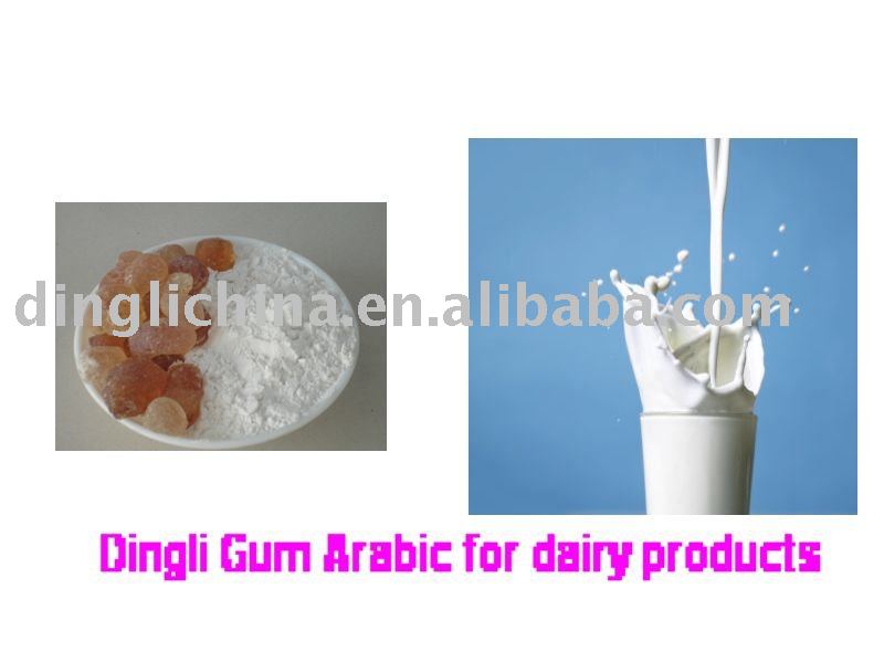 For dairy products  gum arabic powder