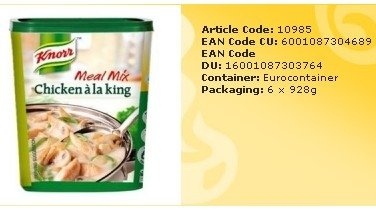  KNORR   Chicken  pan