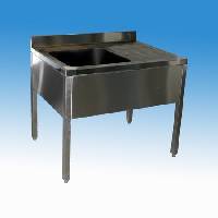 Sink unit, one-basin 1000x600-850 mm, with legs, siphon,right  drain , basin of 500x400x250 mm