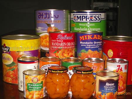 Canned oranges different packing