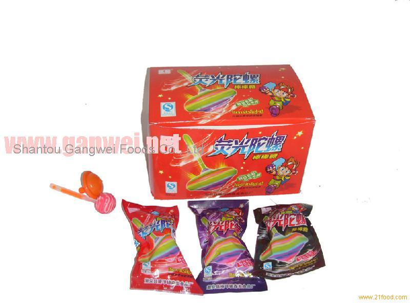 Fluorescent Lollipop with Top toy,China price supplier - 21food