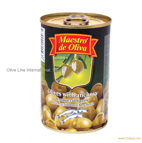 Green olives with anchovy. Brand: Maestro de Oliva. 300 gr. Can.,Spain ...