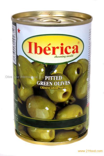 Pitted green olives. Brand: Iberica. 300 gr. Can.,Spain price supplier ...