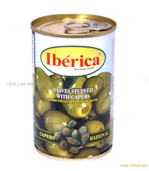 Green olives with capers. Brand: Iberica. 300 gr. Can. products,Spain ...