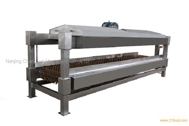 Horizontal type flat de-feathering machine