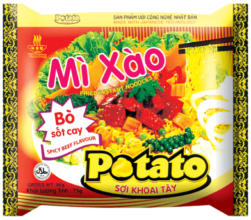Dried Potatoes Spice Beef flavour instant noodles