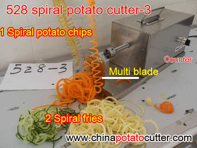528 Spiral Potato Chips deep fried spiral potato automatic potato cutter