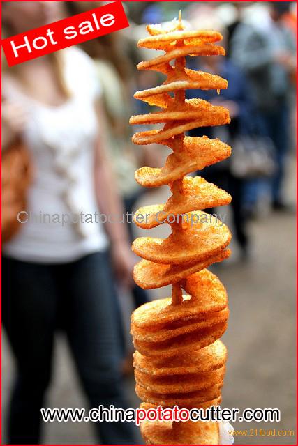 Commercial Manual Spiral Potato Chips Curly Fries Twist Hot Dog