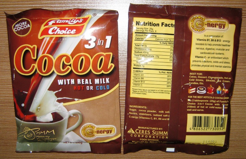 Family's Choice 3-in-1 Cocoa - 200g and 80g,Philippines price supplier ...