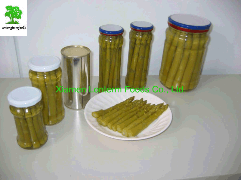 Canned green/white  asparagus  in  tins  or jars