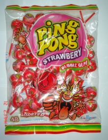 Bubble gum lollipop(strawberry)