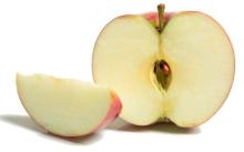 apple dice, blanched