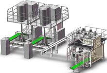 GFP1D2 sachets into bag packing machine