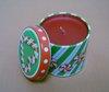 candle  round   tin   box 