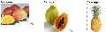 Fresh ftuits: Mangoes, Papaya, Pineapple