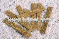 Pet food-colored munchy strips