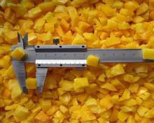 Frozen yellow sweet pepper dices