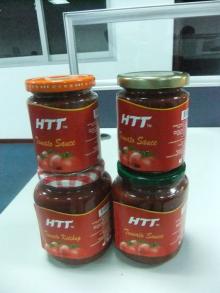 tomato paste by glass jar