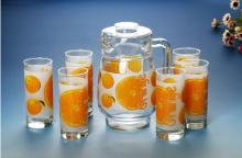  glassware ,tea cups with pot