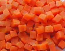 Frozen carrot dices