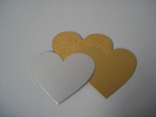  heart - shaped   cake  drum and boards