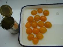 Canned Apricot halves golden sun in light syrup