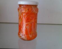 Canned Marinated Mixed Vegetables in glass jar