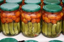 pickled cucumber and cherry tomato