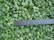 Frozen green pepper dice