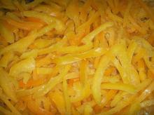 Frozen yellow pepper strips