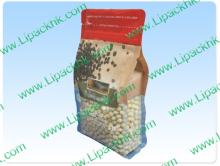 Clear Side Gusseted Beans Flat Bottom Pouch