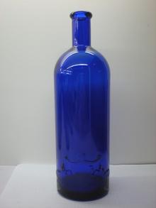 blue glass bottle for wine