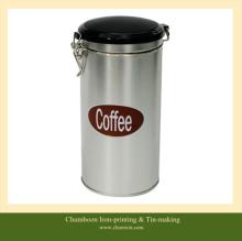 Round  coffee  tins with air-tight lids