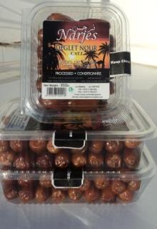 dates in plastic tray