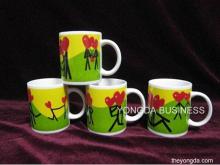 porcelain decal pattern mugs, decorative cups