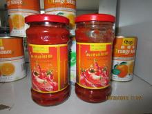 pepper tomato sauce in glass jars