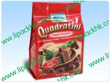 Quad seal bag for snack food