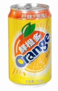 Orange juice in aluminium can