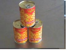 Canned soy beans in tomato sauce