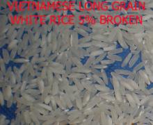 Vietnamese long grain white rice 5 pct