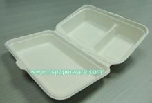Bagasse Clamshell  Disposable   Lunch   Box 