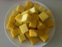 Frozen steamed sweet potato dice cut