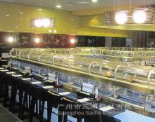 Double-deck warm and cooling rotary sushi conveyor belt