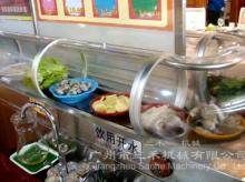 Single-deck rotary sushi conveyor belt with glass cover