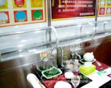 sushi conveyor belt with glass cover
