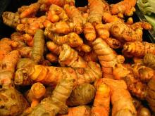 Sliced dried tumeric