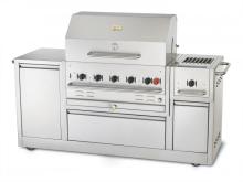 Crown Verity CV-MBI-80 34  x 21  Island Grill with Side Burner