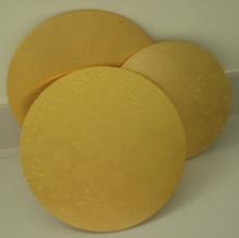 Round Gold Foil Coated Cardboard Cake Trays