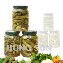 Pickled gherkin in glass jar