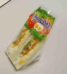 Bopp sandwich packing bag for 70mm thickness triangle shape sandwich